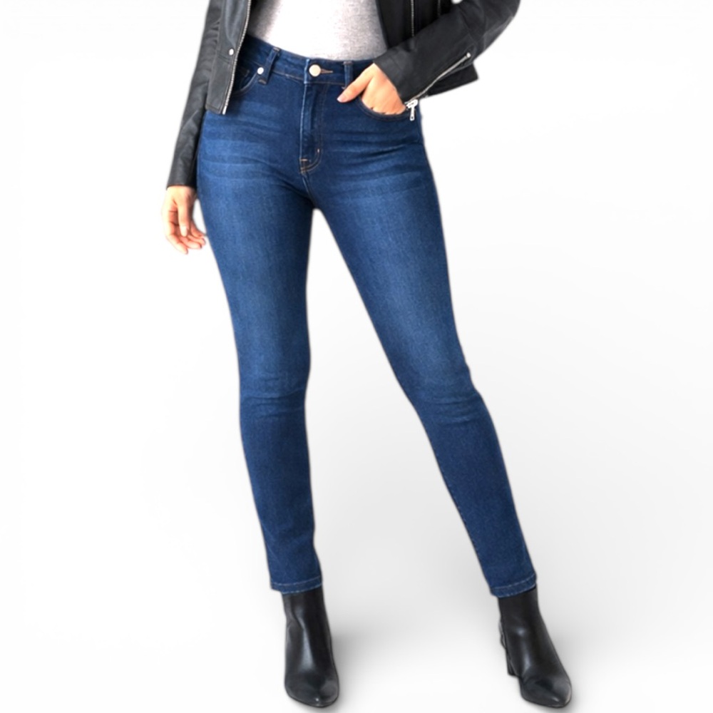 NEW JEN7 7 FOR ALL MANKIND High Waist Skinny Jeans Stretch Medium Blue Size 10